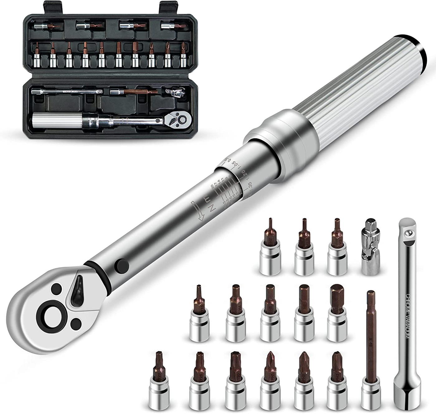 Cyberbike approved bicycle torque wrench kit with case